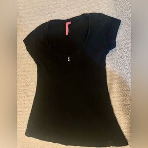 Charlotte Black Women's V-Neck Top
